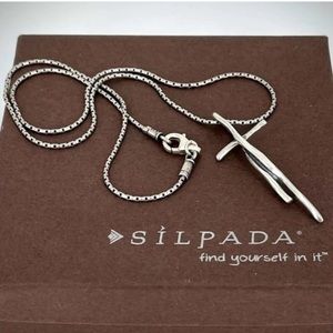 Silpada Sterling Great Impressions Cross Necklace N1483